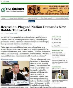 Onion News talks of possible hot investments to come.